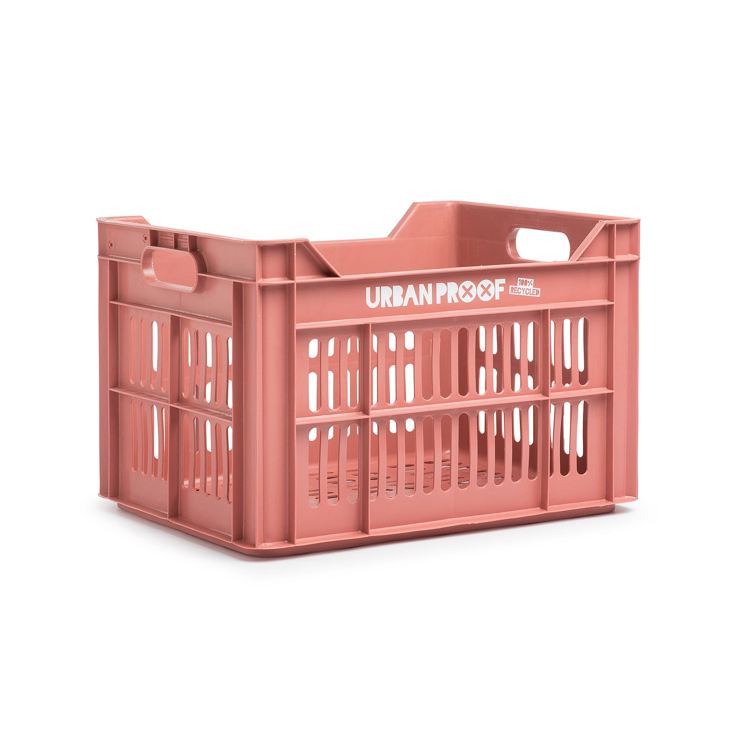 caisse à vélo recyclée de 30 litres en polypropylène rose vieux