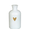 Idées 4 saisons vase riga verre blanc coeur doré ã˜7xh12cm