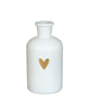 Idées 4 saisons vase riga verre blanc coeur doré ã˜7xh12cm