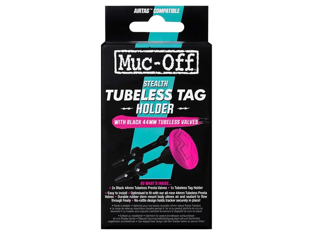 Kit porte-étiquette tubeless furtif Muc-off avec valve 44 mm