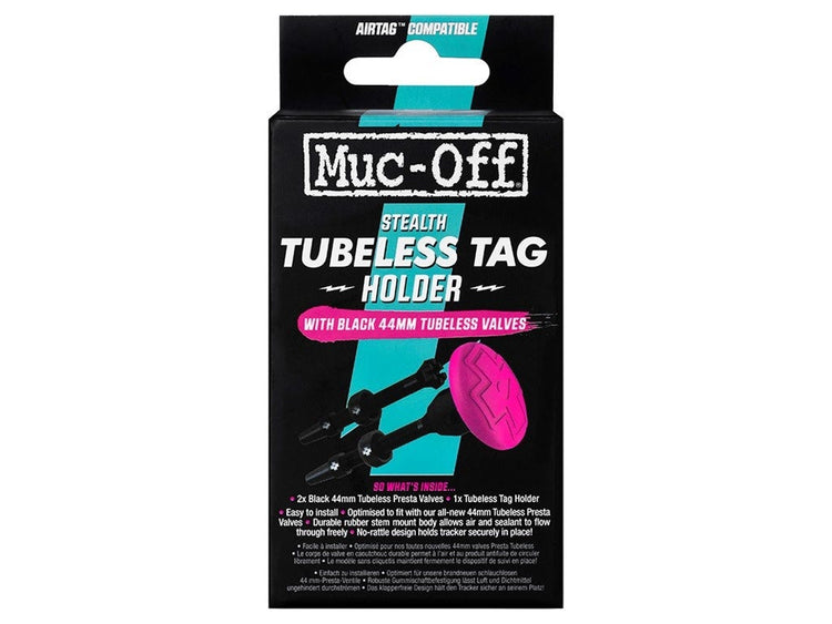 Kit porte-étiquette tubeless furtif Muc-off avec valve 44 mm
