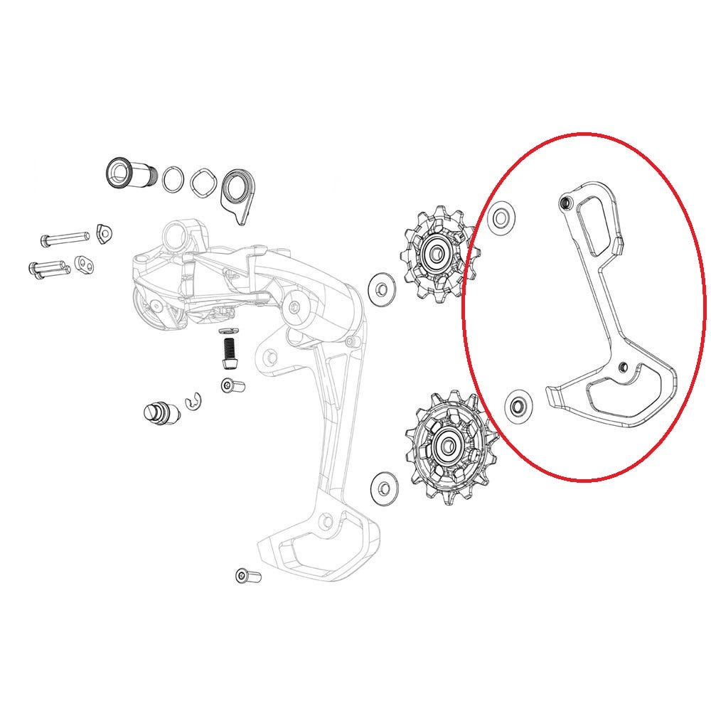 Sram cage plaque rouge xplr haches e1 intérieure