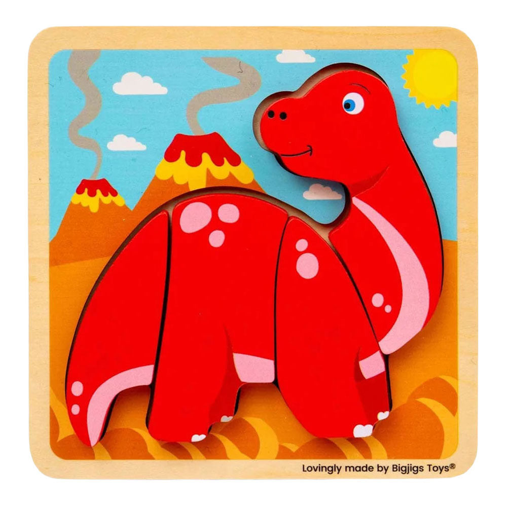 Bigjigs puzzle en forme de bois diplodocus - 4 pcs.