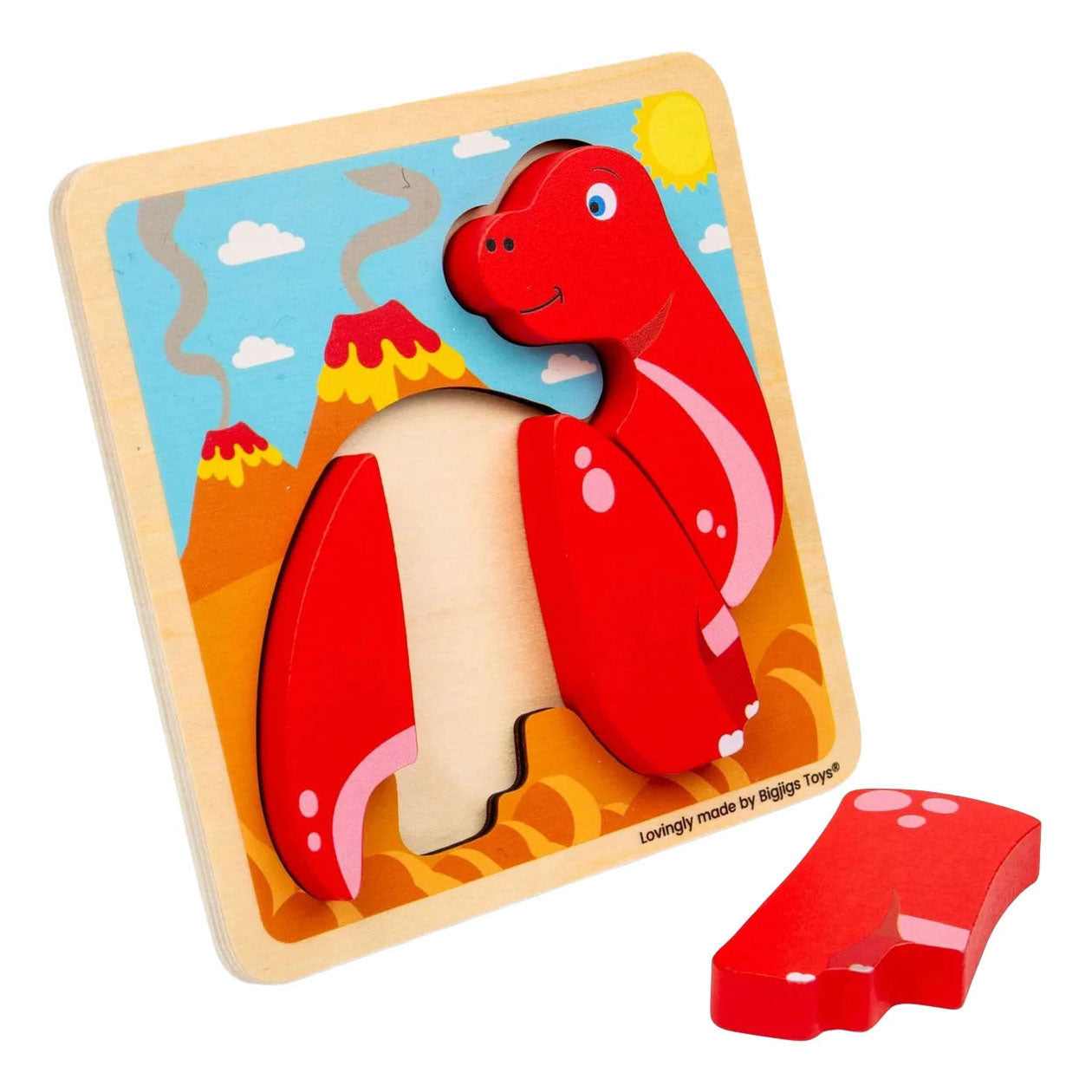 Bigjigs puzzle en forme de bois diplodocus - 4 pcs.