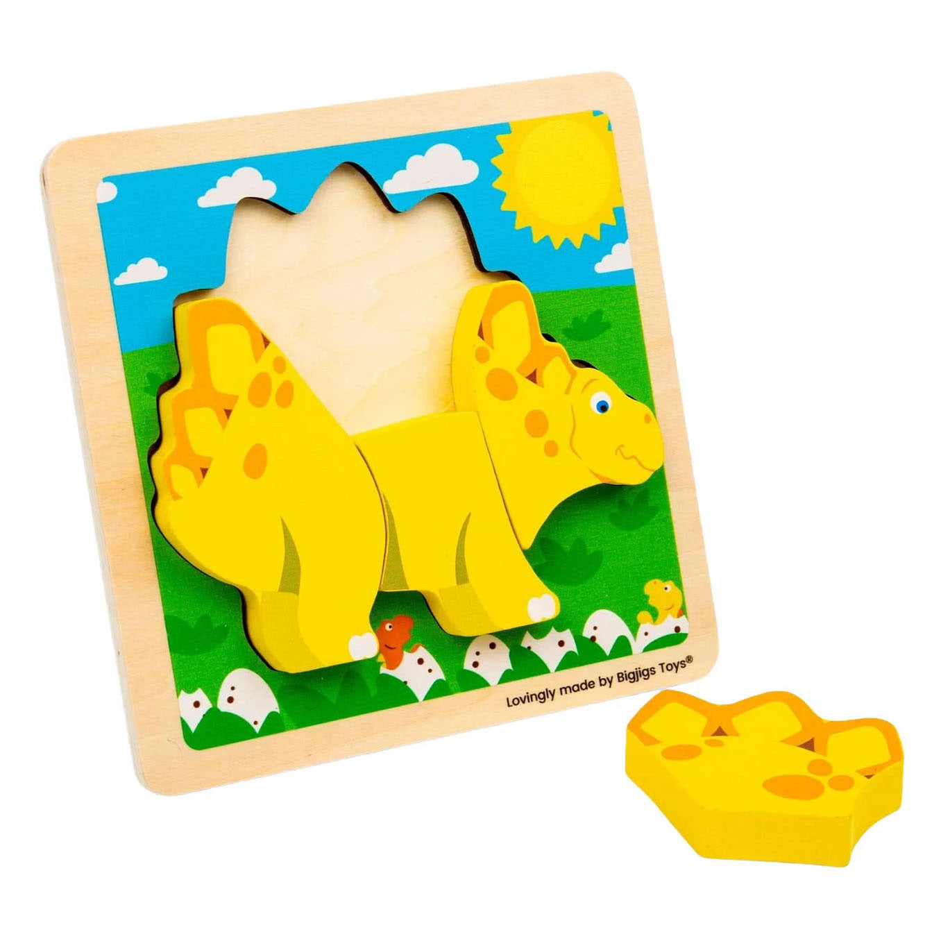 Bigjigs puzzle en forme de bois stégosaure - 4 pcs.