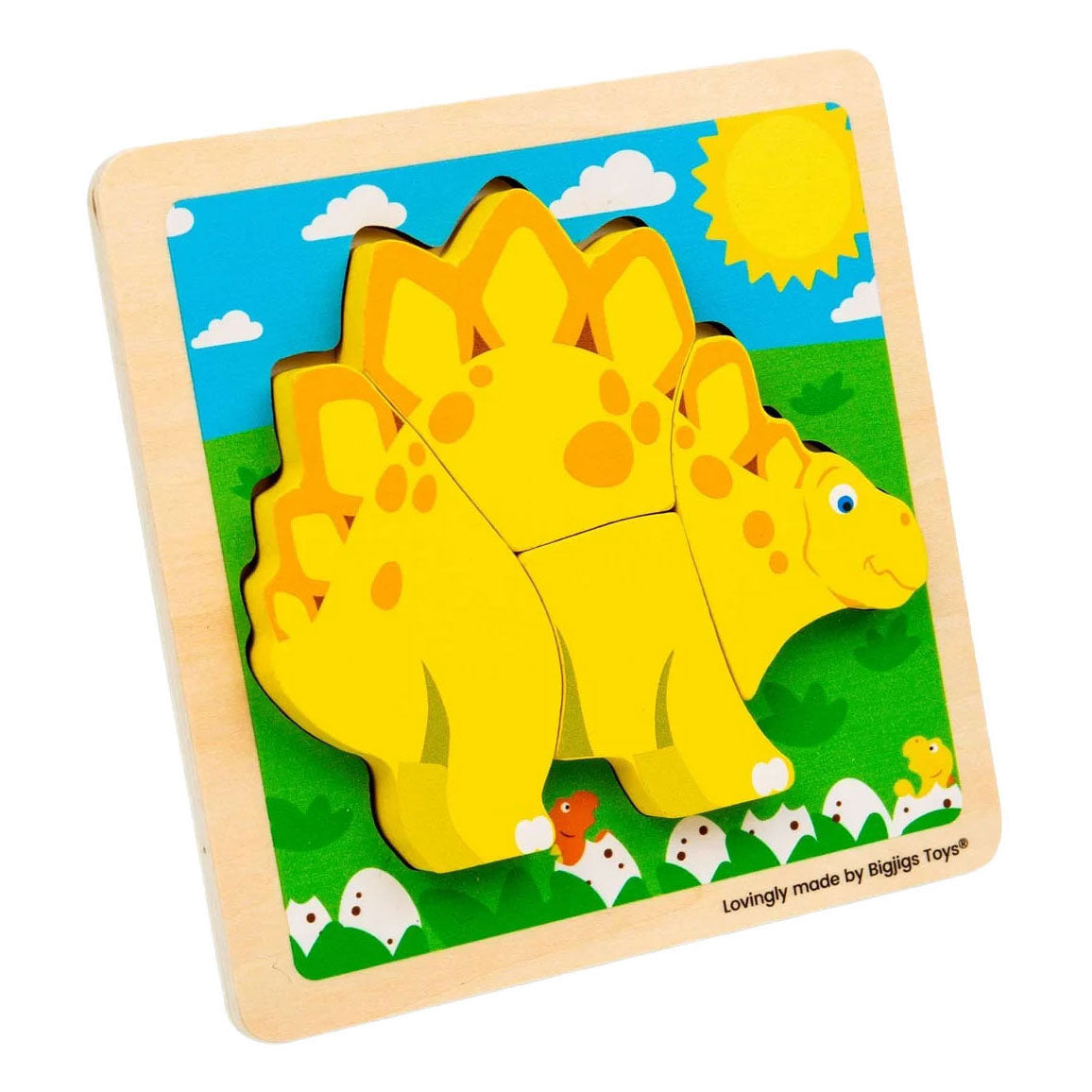 Bigjigs puzzle en forme de bois stégosaure - 4 pcs.