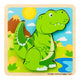 Bigjigs puzzle en forme de bois t-rex - 4 pcs.