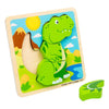 Bigjigs puzzle en forme de bois t-rex - 4 pcs.