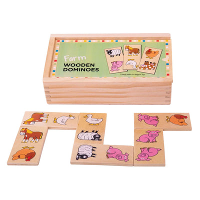 Bigjigs dominos en bois animaux de la ferme