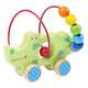 Bigjigs figurine à pousser en bois crocodile avec spirale de perles