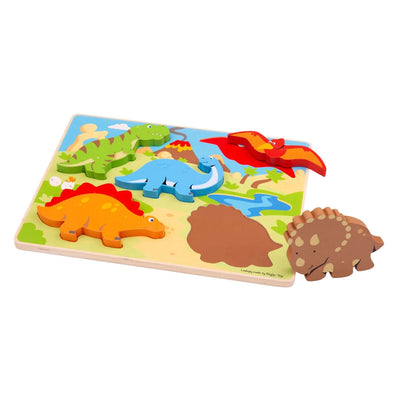 Bigjigs puzzle en bois dinosaure - 5 pcs.