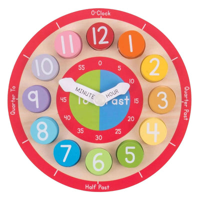 Horloge d'apprentissage en bois Bigjigs