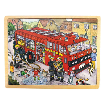 Bigjigs puzzle en bois camion de pompier - 24 pcs.