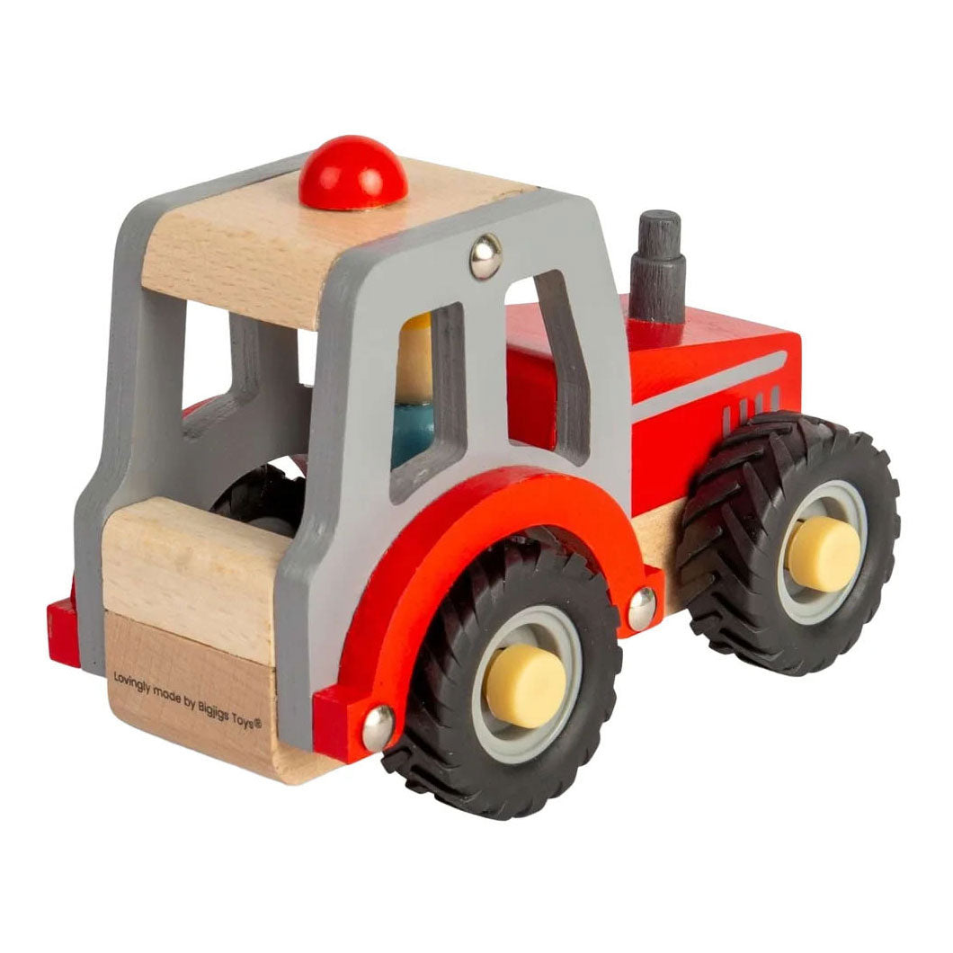 Tracteur rouge en bois Bigjigs