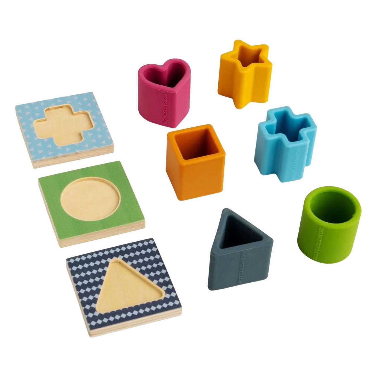 Puzzle forme Bigjigs en bois et silicone - 13 pièces.