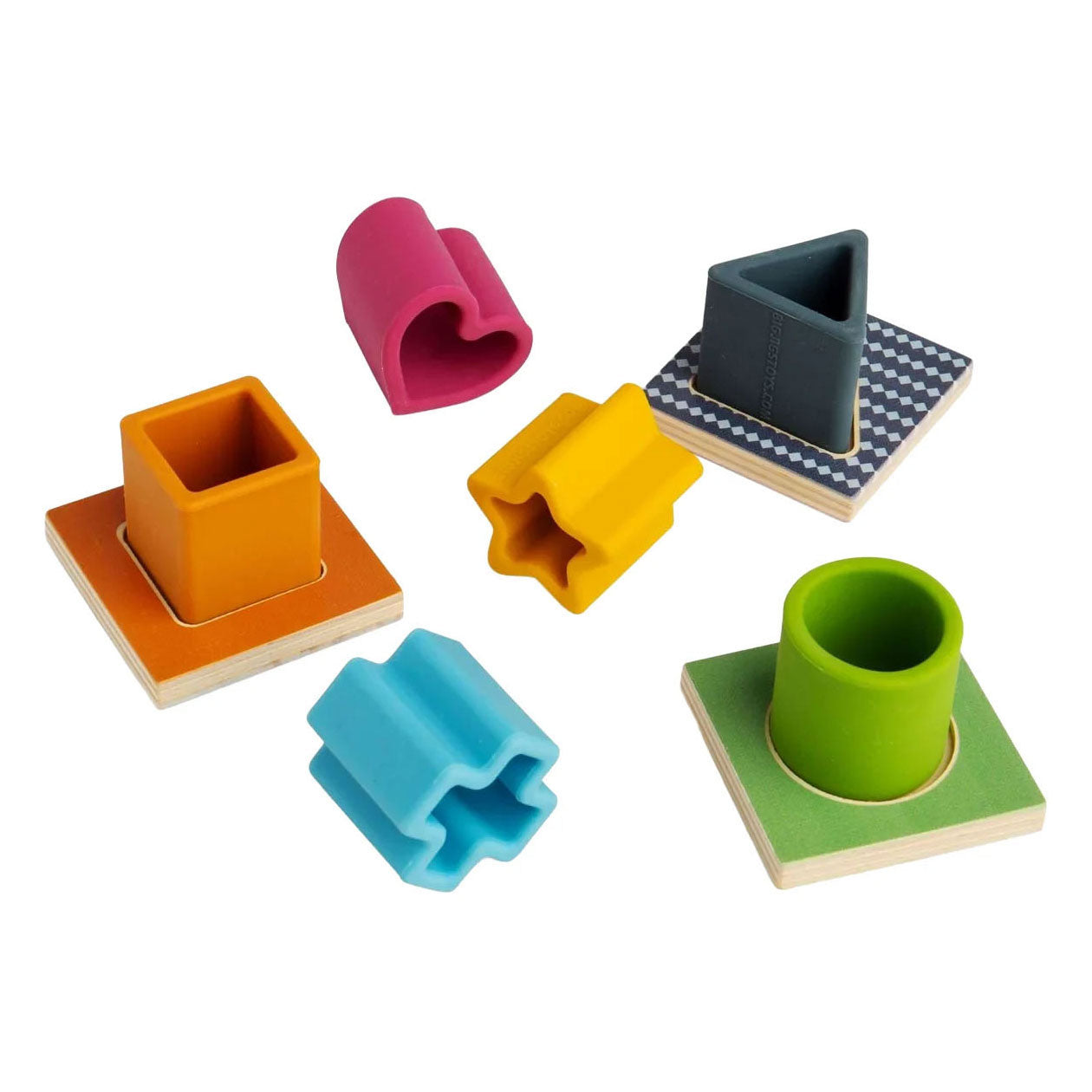 Puzzle forme Bigjigs en bois et silicone - 13 pièces.