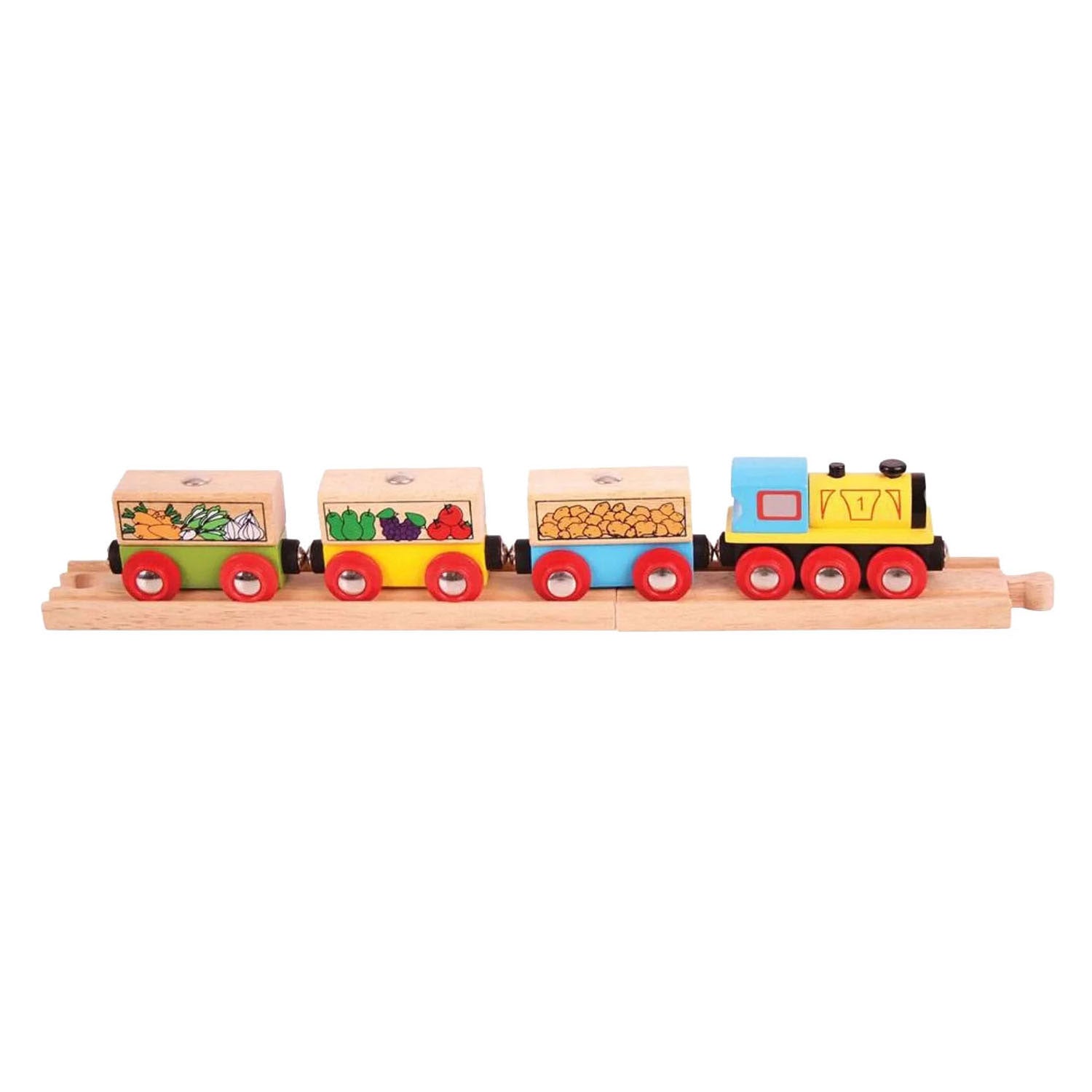Train à fruits et légumes en bois Bigjigs - 6 pièces.