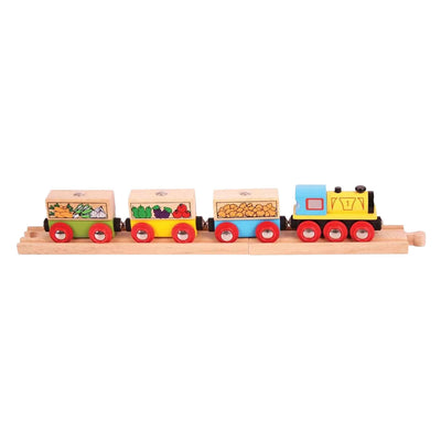 Train à fruits et légumes en bois Bigjigs - 6 pièces.