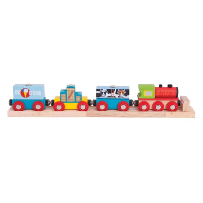 Train de marchandises en bois Bigjigs - 9 pcs.