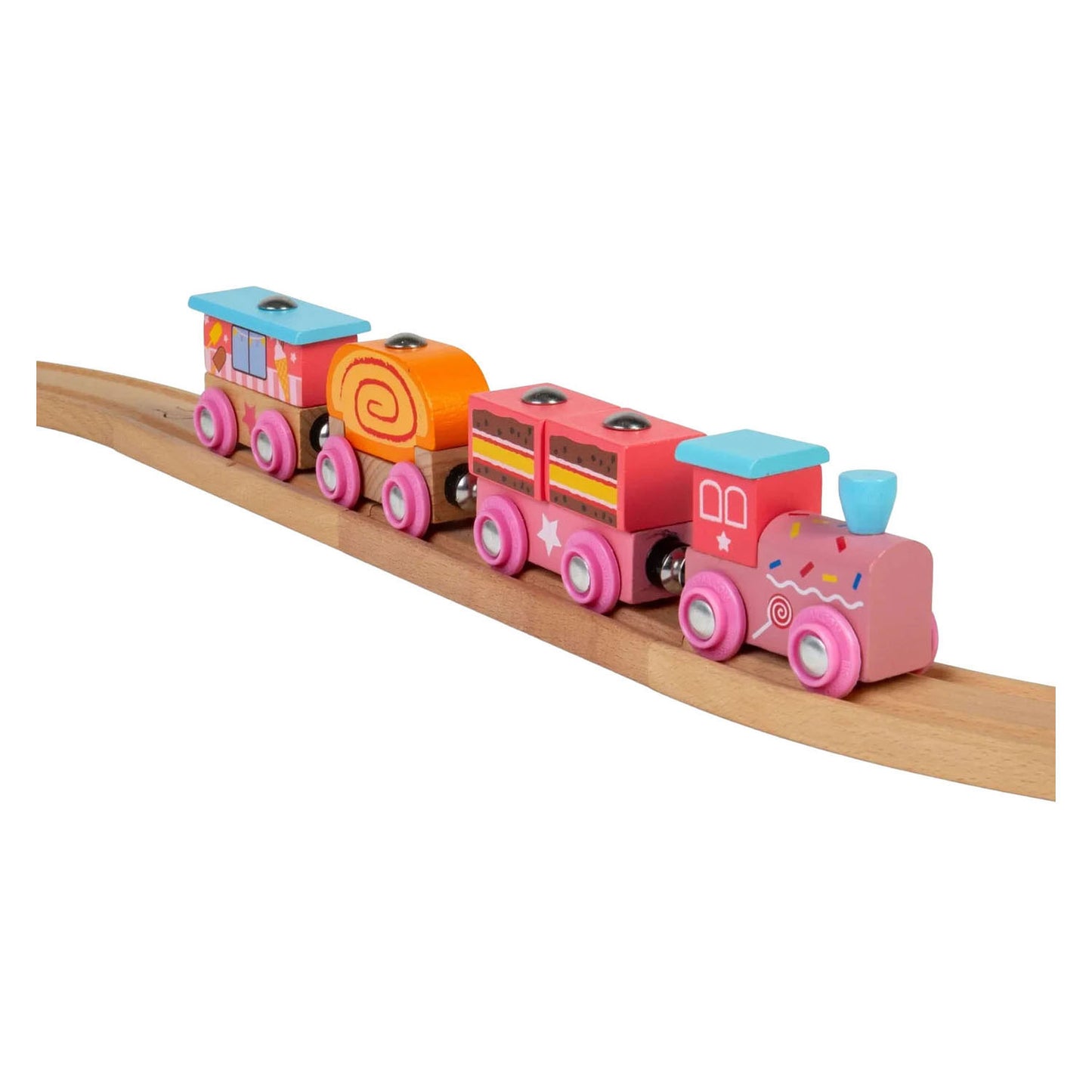 Train de bonbons en bois Bigjigs - 10 pcs.