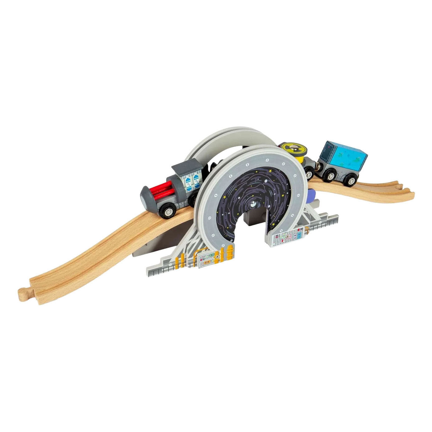 Rails en bois Bigjigs - pont spatial