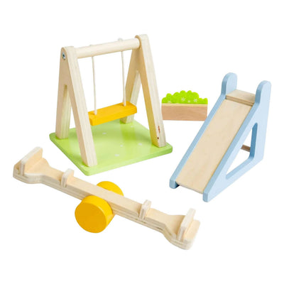 Ensemble de jardin de meubles de maison de poupée en bois Bigjigs - 4 pcs.