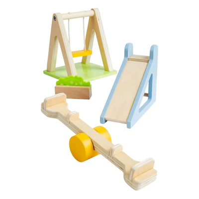 Ensemble de jardin de meubles de maison de poupée en bois Bigjigs - 4 pcs.