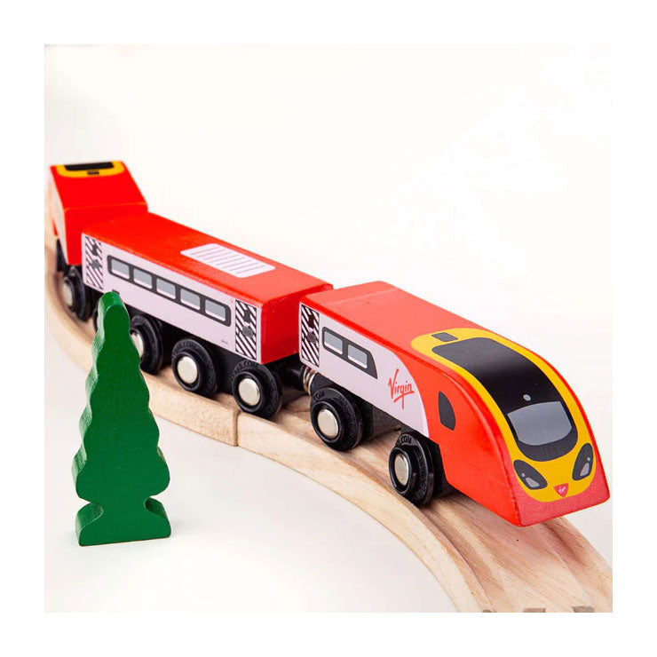 Pendolino vierge de train en bois Bigjigs - 5 pcs.