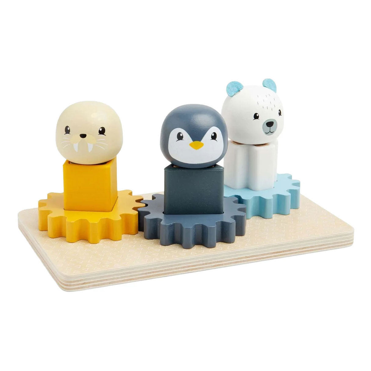 Puzzle engrenages en bois Bigjigs Pôle Nord - 10 pièces.