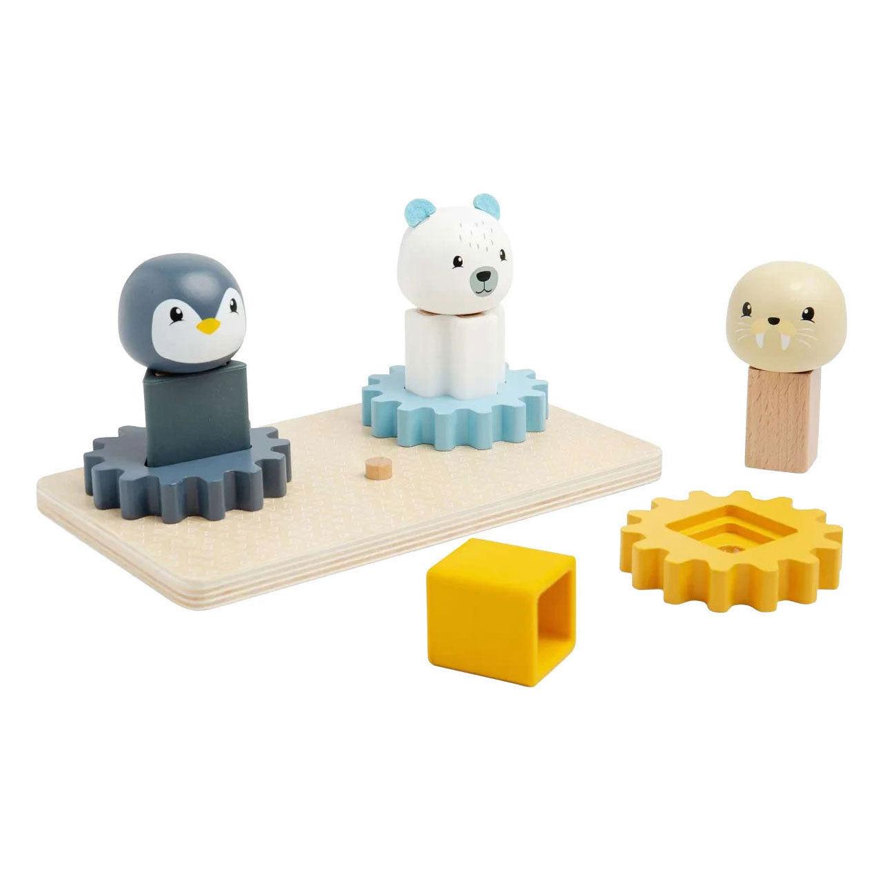 Puzzle engrenages en bois Bigjigs Pôle Nord - 10 pièces.