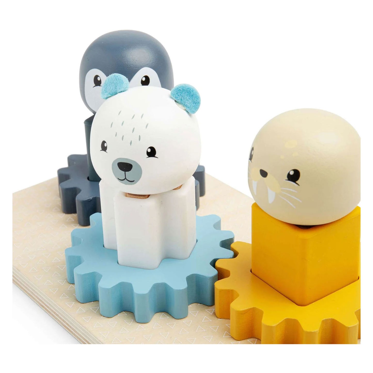 Puzzle engrenages en bois Bigjigs Pôle Nord - 10 pièces.