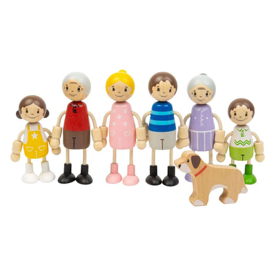 Famille de maisons de poupées en bois Bigjigs - 7 pièces.