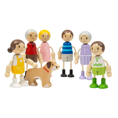 Famille de maisons de poupées en bois Bigjigs - 7 pièces.