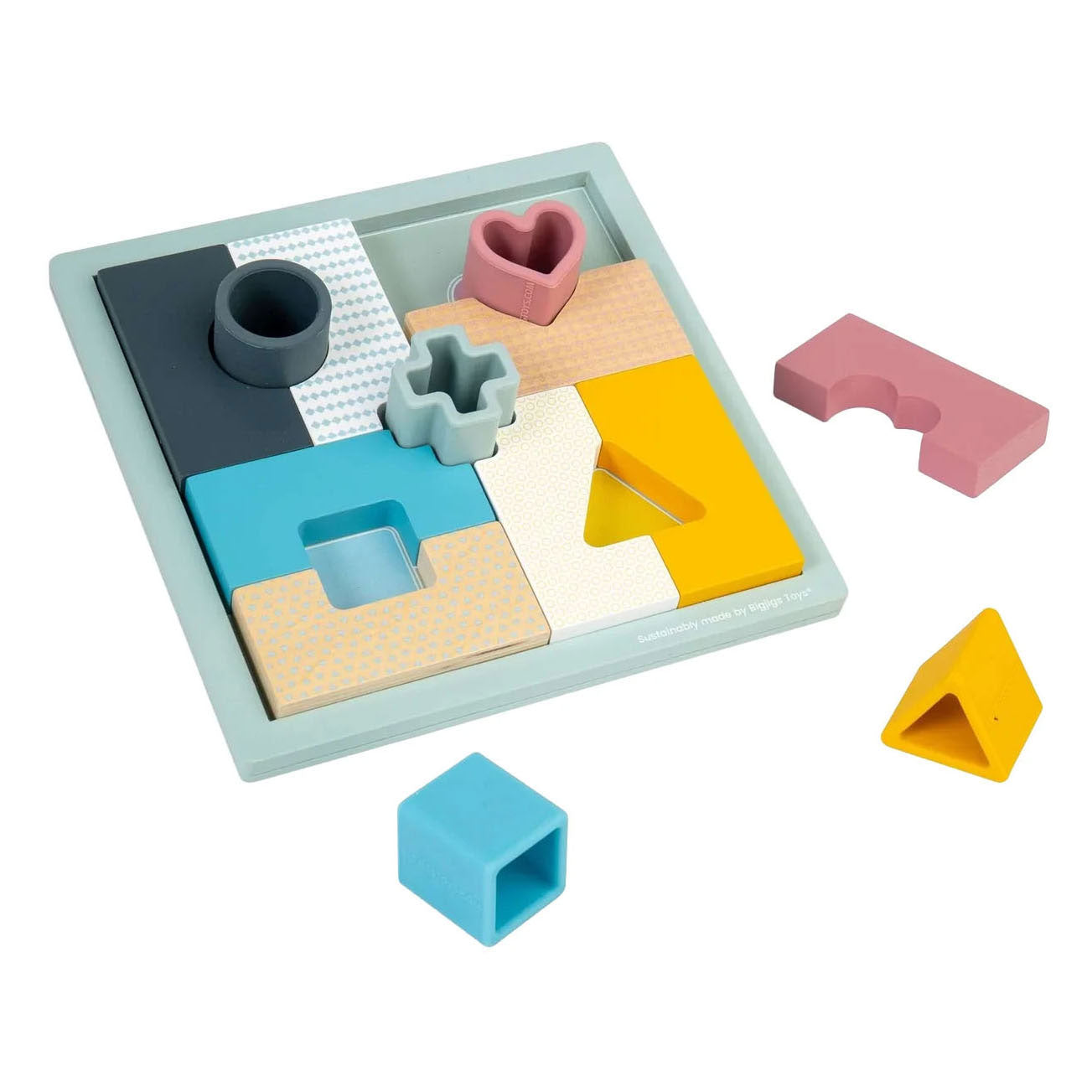 Puzzle mosaïque en bois Bigjigs - 14 pcs.
