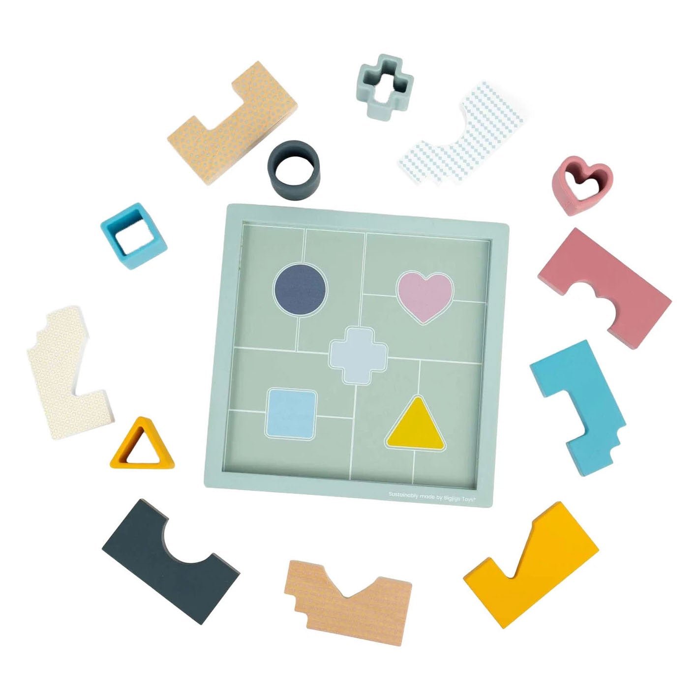 Puzzle mosaïque en bois Bigjigs - 14 pcs.