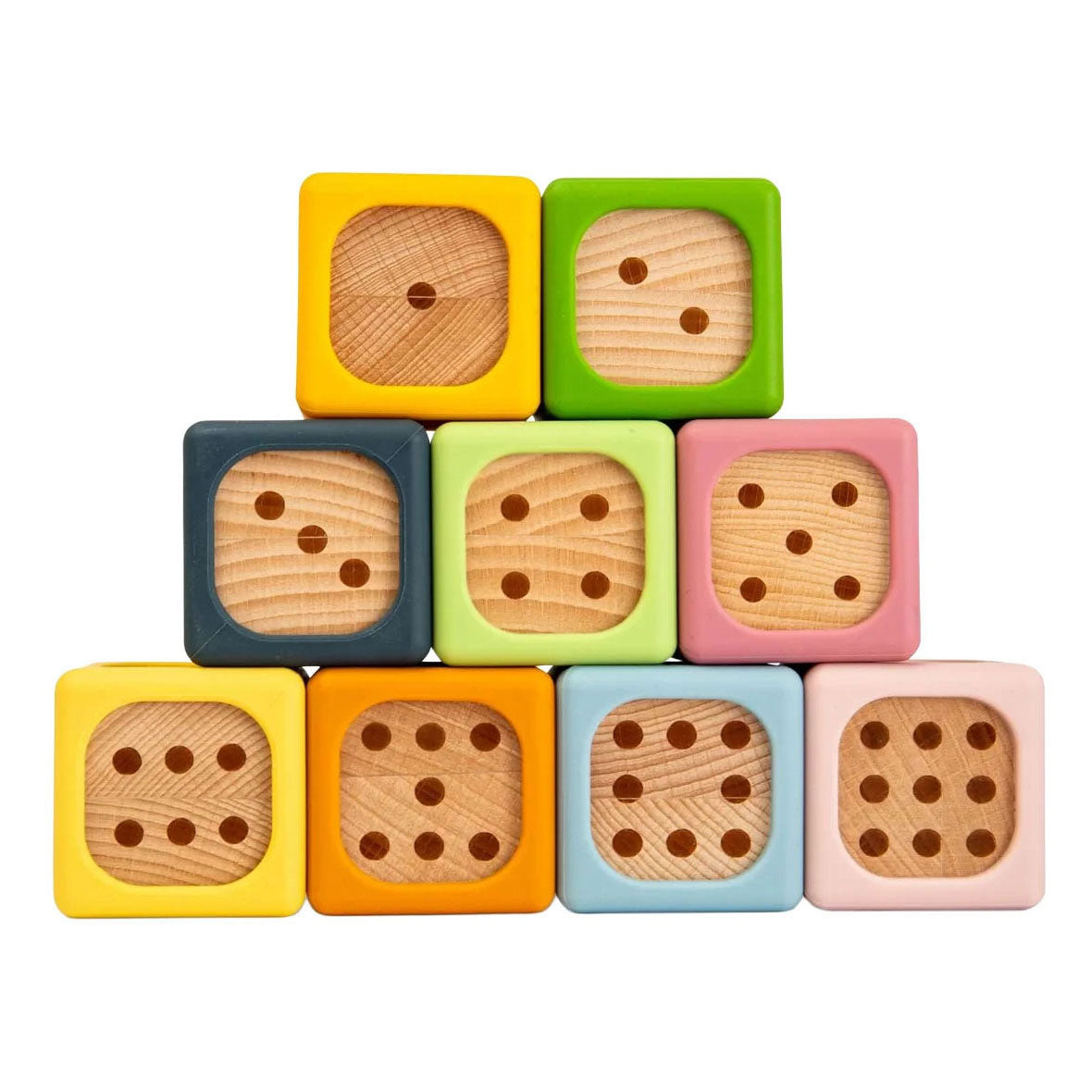 Blocs de tri souples en bois Bigjigs - 9 pcs.