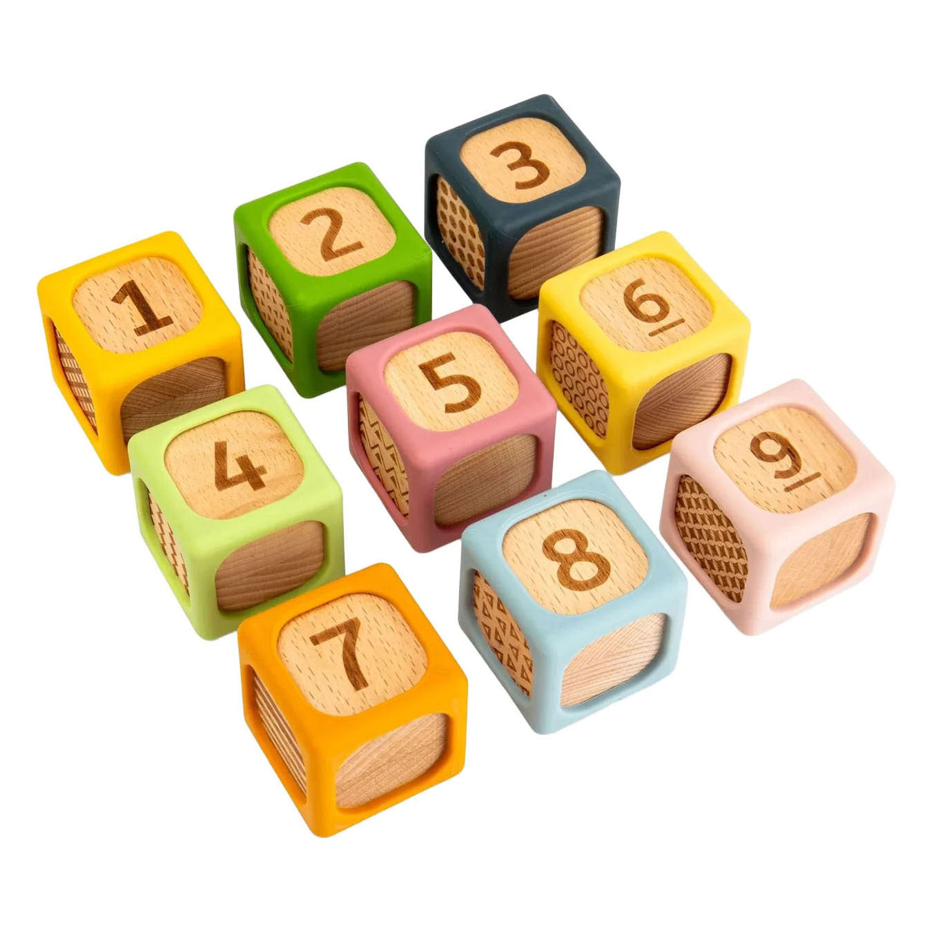 Blocs de tri souples en bois Bigjigs - 9 pcs.