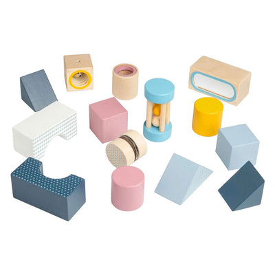 Blocs sensoriels en bois Bigjigs - 14 pcs.
