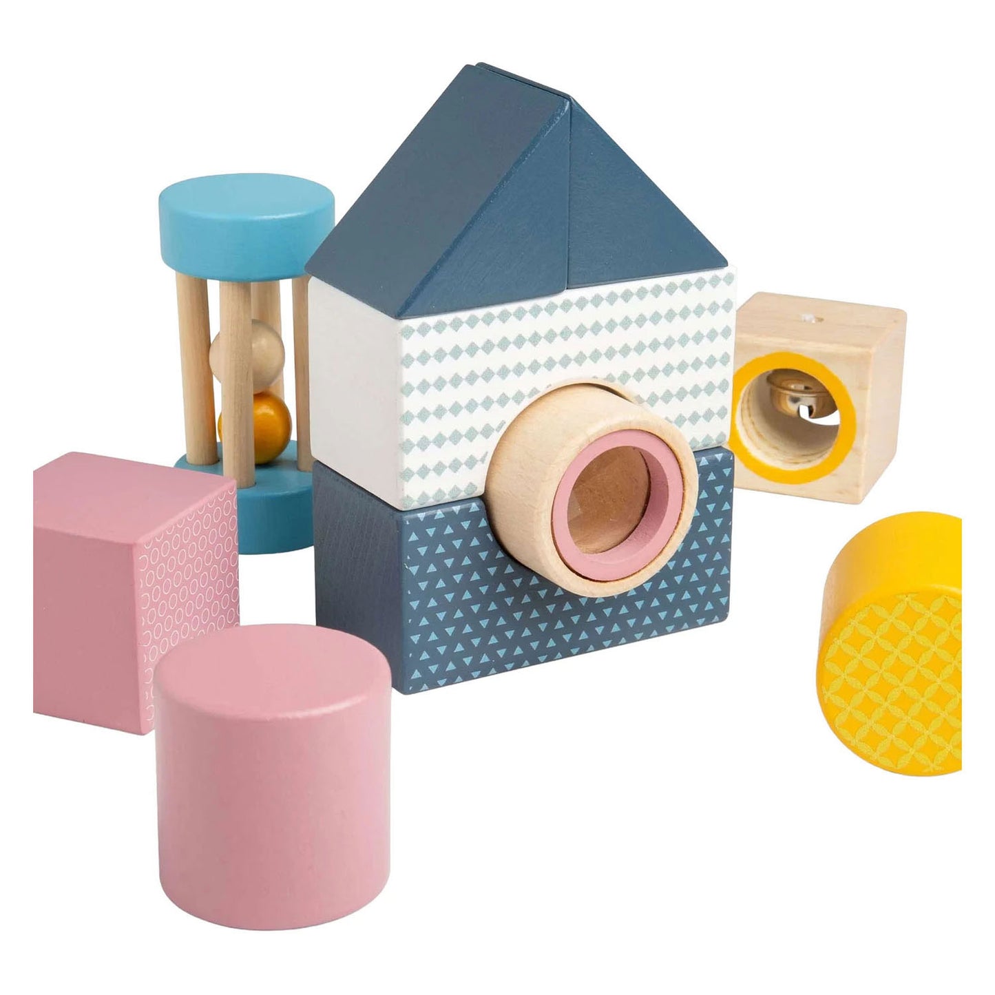 Blocs sensoriels en bois Bigjigs - 14 pcs.