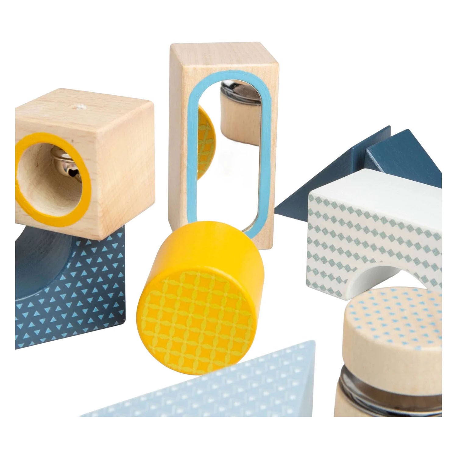 Blocs sensoriels en bois Bigjigs - 14 pcs.