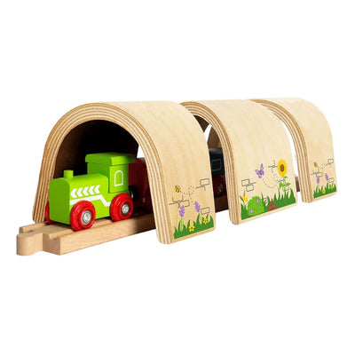Tunnel ferroviaire en bois Bigjigs - 3 parties.