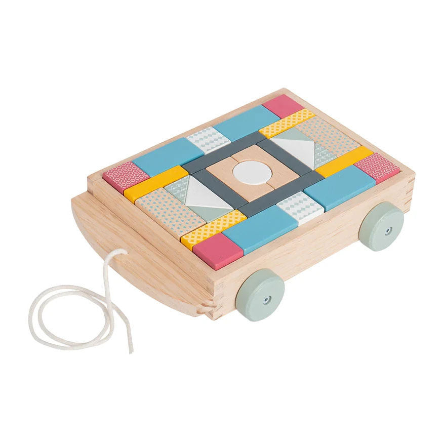 Wagon bloc en bois Bigjigs - 29 pcs.
