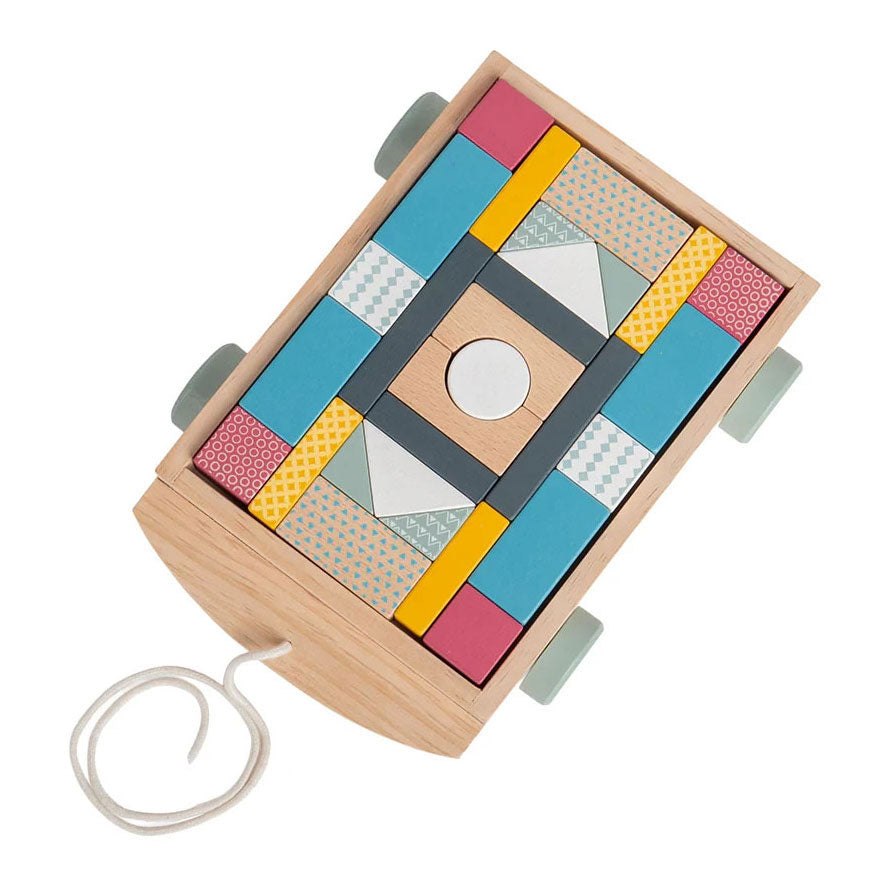 Wagon bloc en bois Bigjigs - 29 pcs.