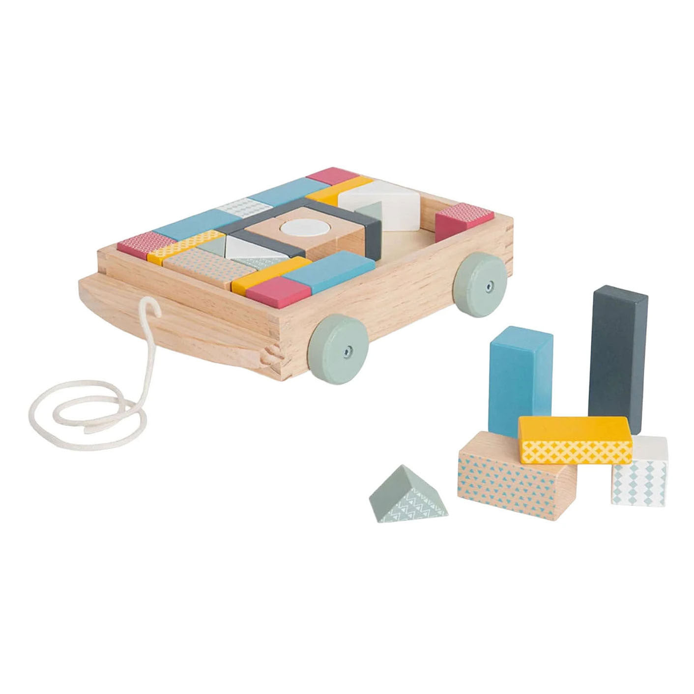 Wagon bloc en bois Bigjigs - 29 pcs.