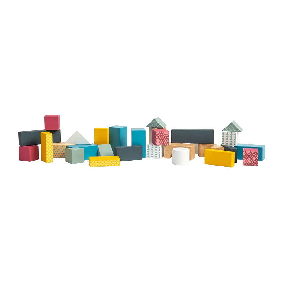 Wagon bloc en bois Bigjigs - 29 pcs.