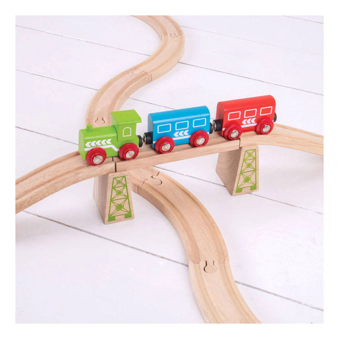 Rails en bois Bigjigs - piliers de pont - 4 pcs.
