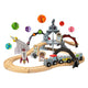 Ensemble de train spatial en bois Bigjigs - 40 pièces.