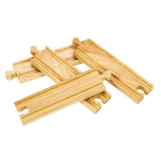 Rails en bois Bigjigs - droits, 4 pcs.