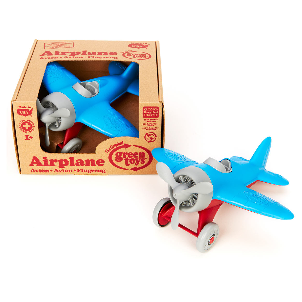 Toys verts en avion en plastique recyclé