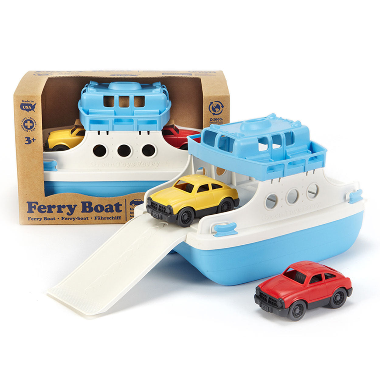 Les jouets verts pont avec des voitures ferry avec des voitures